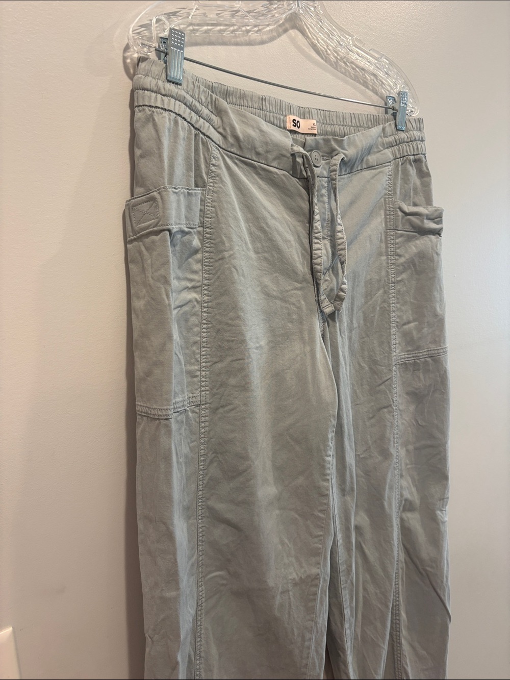 SO Light Blue Drawstring Casual Pants waist 17-16 inseam 28 - Picture 4 of 6
